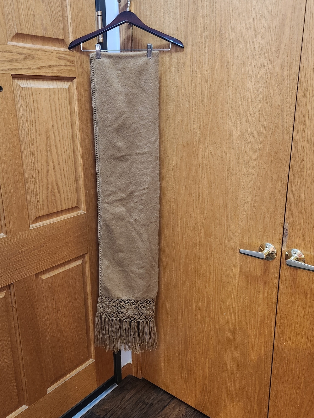 Alpaca Camargo Scarf SoftFringe Brown Chocolate Wool Blend